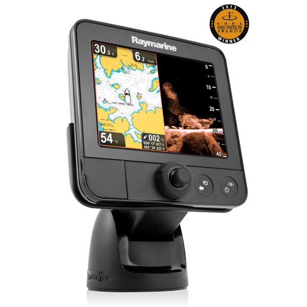 RAYMARINE Dragonfly 6 Fishfinder/Charplotter Combo Sonar GPS with Built In  DownVision and Transom Mount Transducer