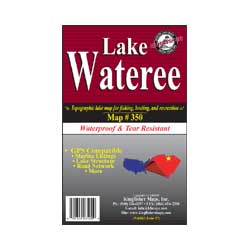 KINGFISHER MAPS Lake Wateree Waterproof Map | West Marine