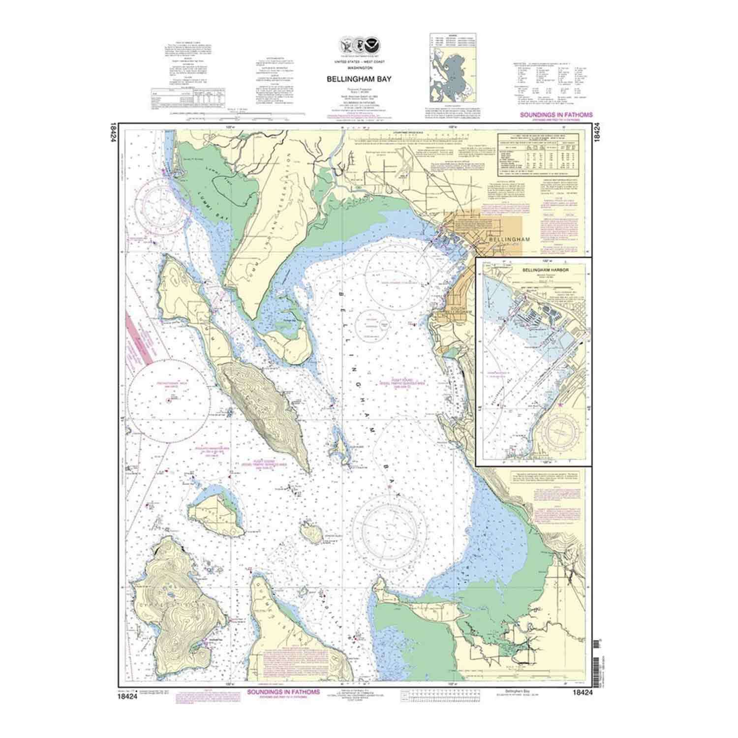 Recreational Waterproof Chart - Bellingham Bay Bellingham Harbor | West