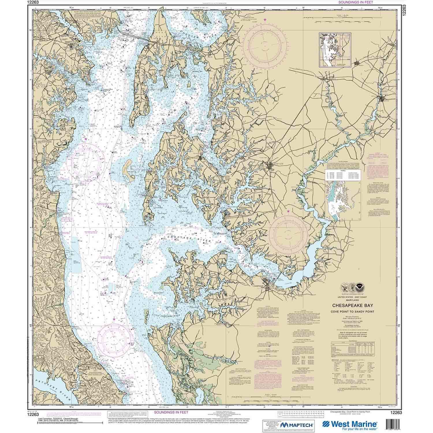 NOAA Maptech® NOAA Recreational Waterproof Chart-Chesapeake Bay Cove ...