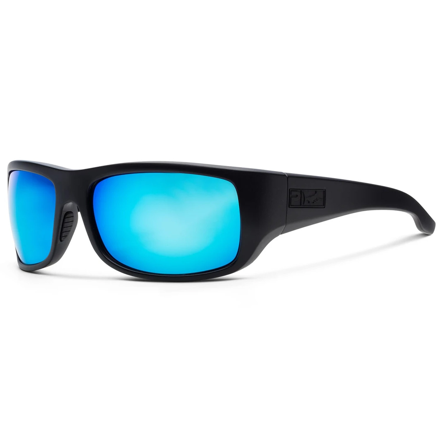 Pelagic Lighthouse Polarized Sunglasses Black Blue Dorado (Blue Mirror Glass)