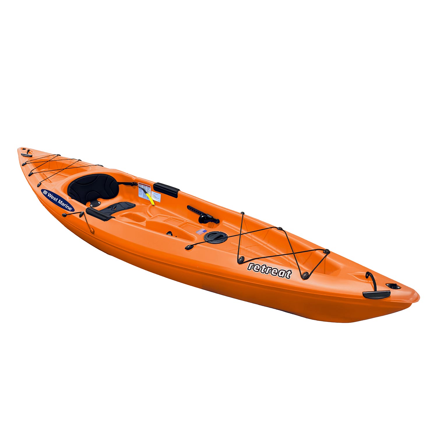 WEST MARINE Retreat 12' Sit On Top Recreational Kayak, Tangerine | West ...