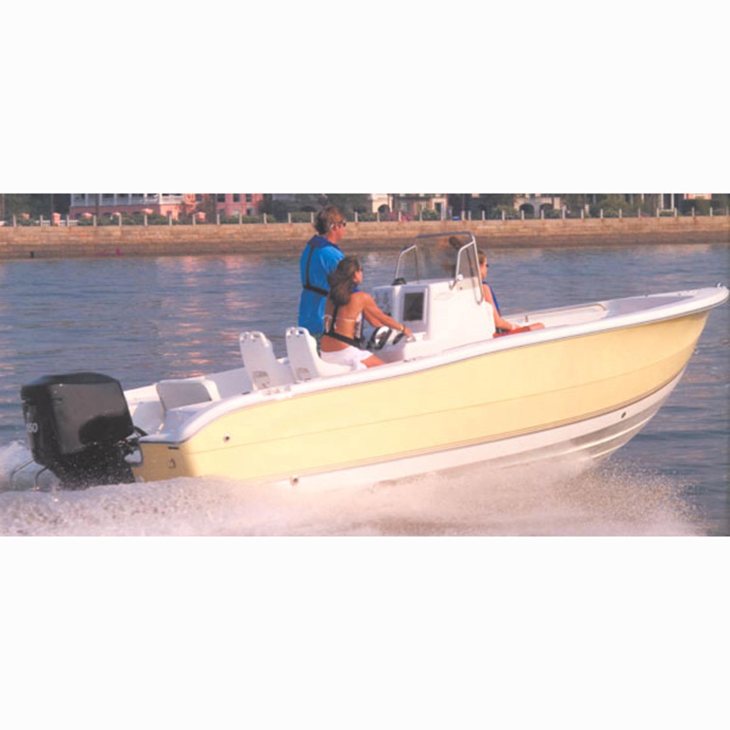 CARVER 18'6 Styled-to-Fit Boat Cover for V-Hull Center Console Fishing  Boats with High Bow Rails