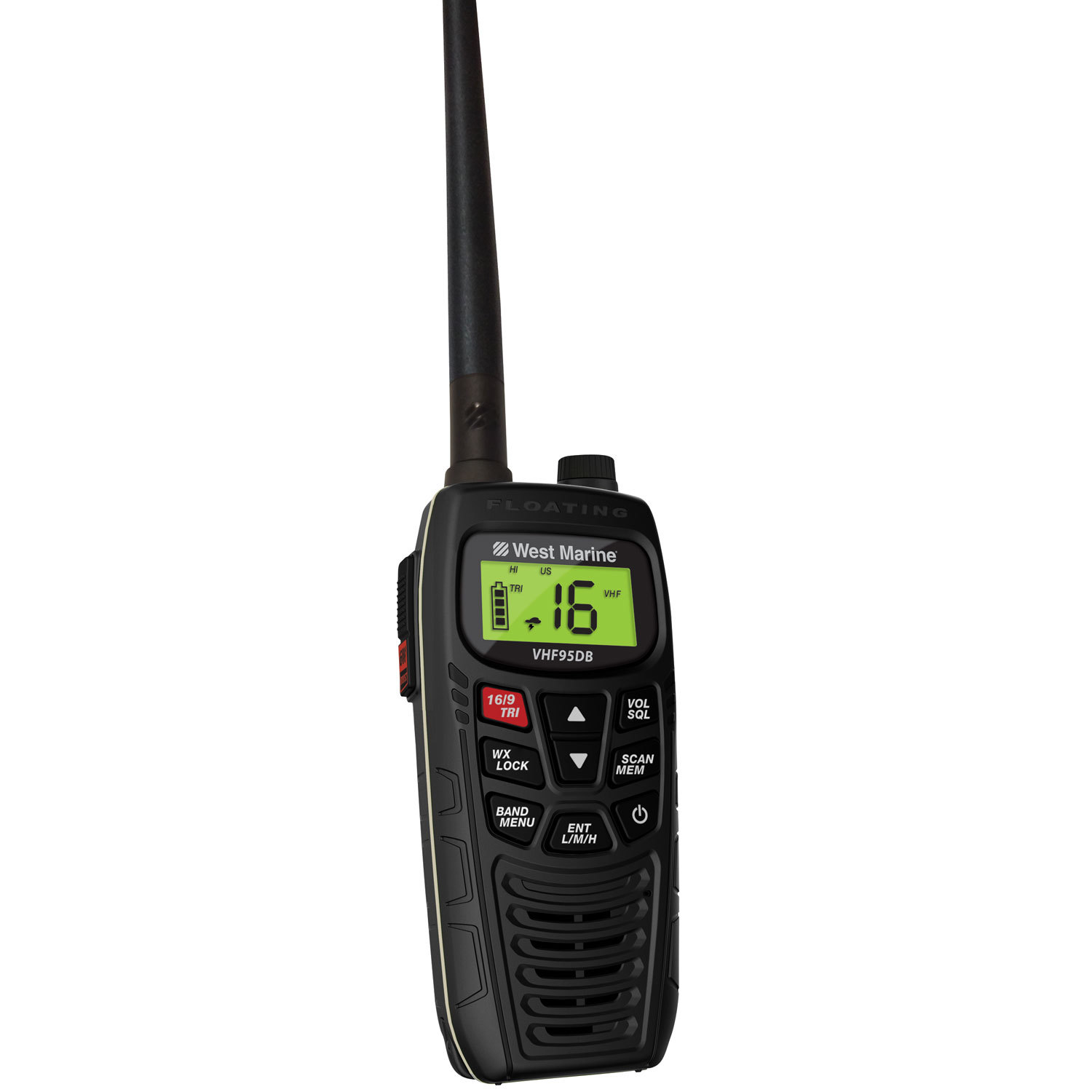 VHF95DB Dual Band Floating Handheld VHF Radio West Marine