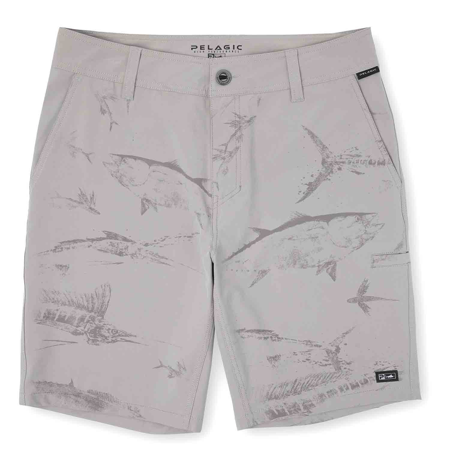 Pelagic Women's Deep Sea Hybrid Fishing Shorts-Grey -6