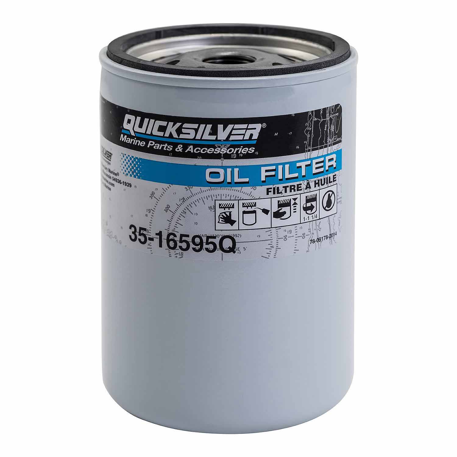 QUICKSILVER 16595Q Oil Filter For MerCruiser High Performance V-8 ...