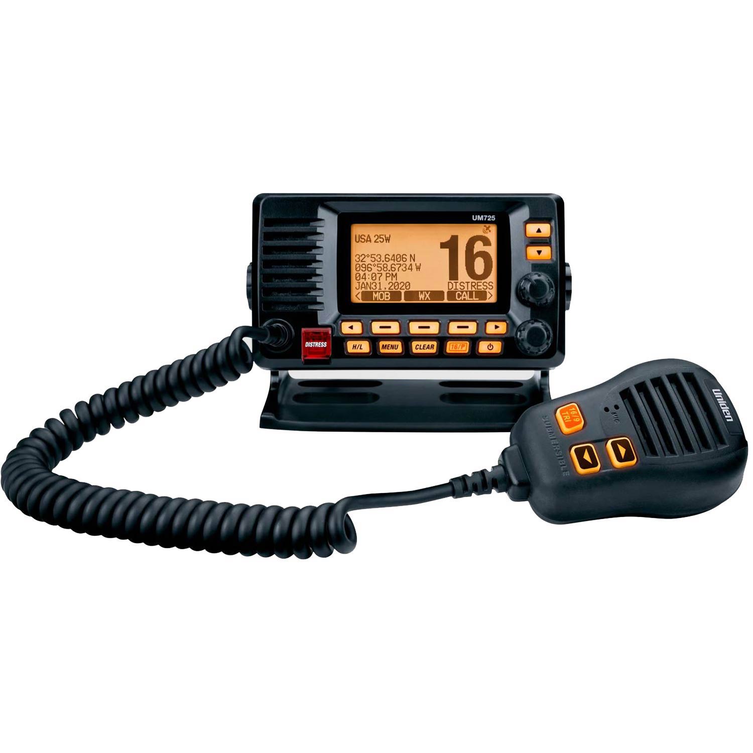 UM725GBT Fixed Mount VHF 25W Marine Radio featuring NMEA2000, Integrated  GPS, Bluetooth and Private Text Messaging West Marine