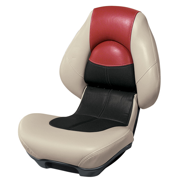 WISE SEATING Blast-Off Centric 2 Boat Seat, Mushroom/Black/Red | West ...