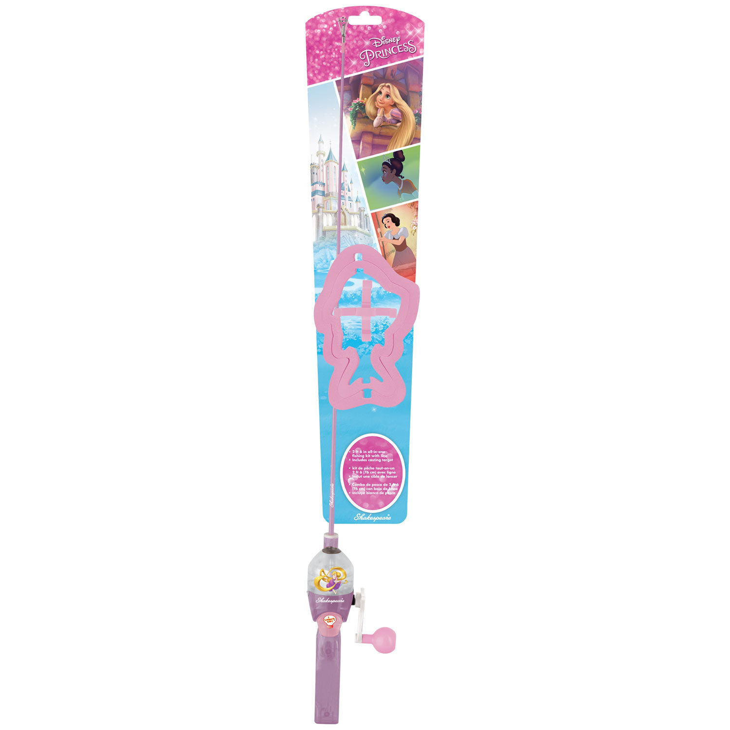 Disney Princess Kids Fishing Pole Rod Reel Spincast Combo Shakespeare