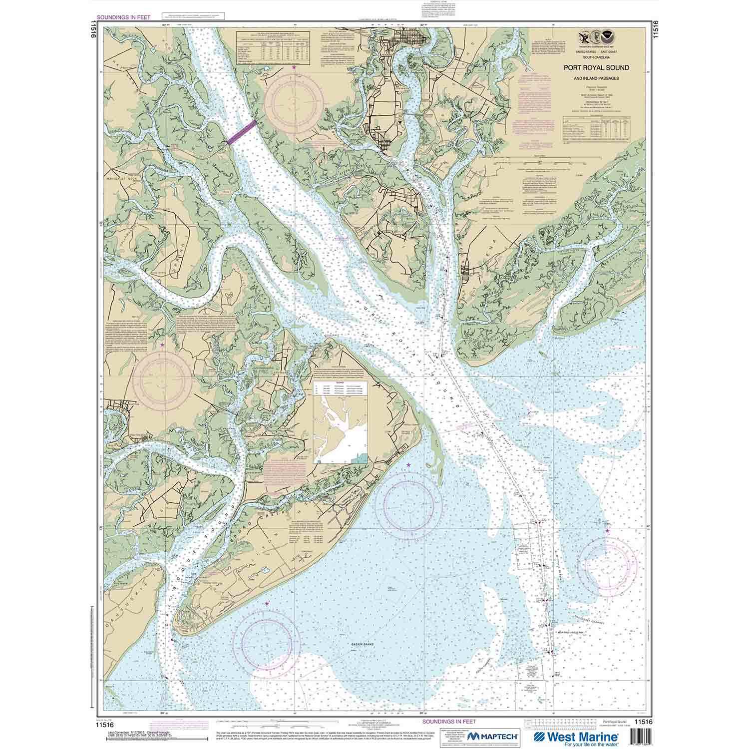 noaa-maptech-noaa-recreational-waterproof-chart-port-royal-sound-and