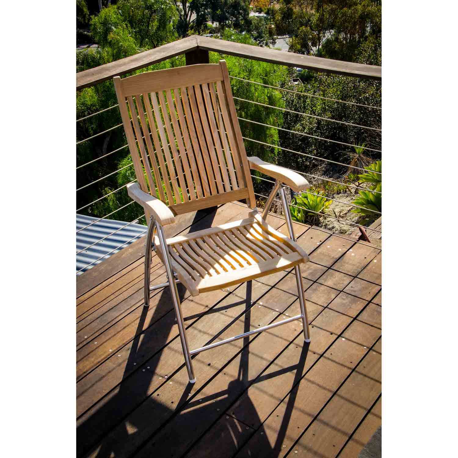 SEATEAK Windrift Teak Folding Deck Chair | West Marine