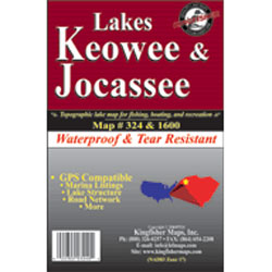 KINGFISHER MAPS Lakes Keowee & Jocassee Waterproof Map | West Marine