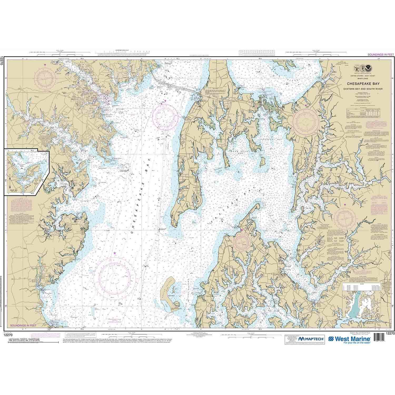 NOAA Maptech® NOAA Recreational Waterproof Chart-Chesapeake Bay Eastern ...